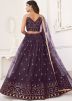 Purple Embroidered Lehenga Choli In Net