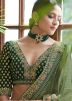 Green Heavy Border Wedding Organza Saree