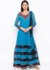 Blue Embroidered Readymade Anarkali Suit
