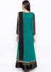 Readymade Green Embroidered Suit With Dupatta