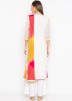 White Yellow Tie-Dye Print Readymade Palazzo Suit