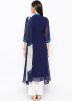 Readymade Blue Tie-Dye Printed Pant Salwar Suit