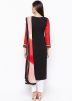 Red Black Embroidered Readymade Pant Salwar Suit