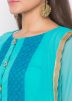 Turquoise Embroidered Readymade Pant Salwar Suit