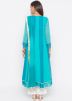 Turquoise Embroidered Readymade Pant Salwar Suit