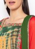 Red Tie-Dye Printed Readymade Pant Salwar Suit