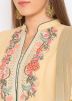 Readymade Beige Embroidered Anarkali Suit