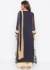 Navy Blue Jacket Style Readymade Palazzo Suit