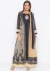 Navy Blue Jacket Style Readymade Palazzo Suit