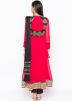 Red Asymmetric Readymade Pant Salwar Suit