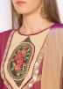 Pink Beige Readymade Embroidered Jacket Style Suit