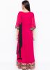 Readymade Pink Embroidered Salwar Suit With Dupatta