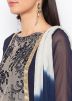 Navy Blue Embroidered Readymade Palazzo Suit