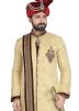 Readymade Light Yellow Sherwani In Art Silk