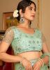 Green Embroidered Lehenga Choli In Net