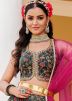 Blue Embroidered Lehenga Choli