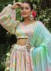 Multicolor Woven Work Readymade lehenga Choli In Chiffon