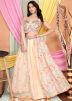 Readymade Peach Embroidered Lehenga Choli Set