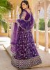 Purple Sequins Work Lehenga Choli In Net