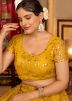 Yellow Net Lehenga Choli In Sequins Work