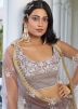Mauve Purple Thread Embroidery Net Lehenga Choli 