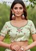 Pastel Green Dori Embroidered Satin Silk Lehenga Choli