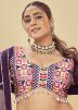 Purple Thread Embroidered Navratri Lehenga Choli