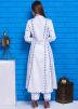 Readymade White Embroidered Front Slit Pant Salwar Suit