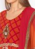 Orange and Maroon Readymade Twin Layered Anarkali Suit