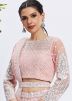 Pink Embroidered Lehenga Choli In Net