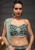Green Embroidered Lehenga Choli In Chiffon