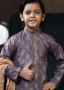 Grey Printed Kids Readymade Kurta Pajama Set