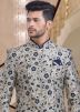 Off White Asymmetric Indo Western Sherwani