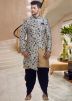 Off White Asymmetric Indo Western Sherwani