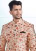 Off White Asymmetric Indo Western Sherwani With Dhoti