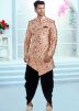 Off White Asymmetric Indo Western Sherwani With Dhoti