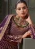 Purple Embroidered Bridal Readymade Lehenga Choli