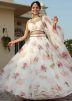 White Digital Floral Print Organza Lehenga Choli
