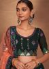 Green Embellished Lehenga Choli In Georgette