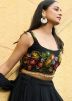 Black Thread Embroidered Lehenga Choli Set
