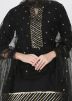 Black Readymade Chanderi Gota Patti Laced Sharara Suit