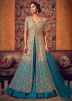 Beige Net Embroidered Kurti Style Lehenga