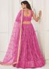 Pink Sequin Embellished Lehenga Choli In Net