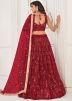 Maroon Embroidered Lehenga Choli & Dupatta