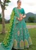 Blue Zari Woven Lehenga Choli In Silk