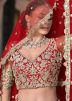 Red Embroidered Net Bridal Lehenga Choli