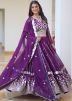 Purple Embroidered Lehenga Choli In Georgette