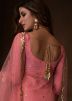 Pink Net Sequins Embellished Gharara Suit With Dupatta