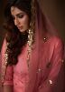 Pink Net Sequins Embellished Gharara Suit With Dupatta