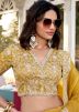 Yellow Embroidered Lehenga Choli In Organza